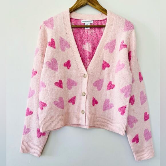 Cupcakes & Cashmere Pink Hearts Sweater Size Medium EUC - Picture 12 of 12